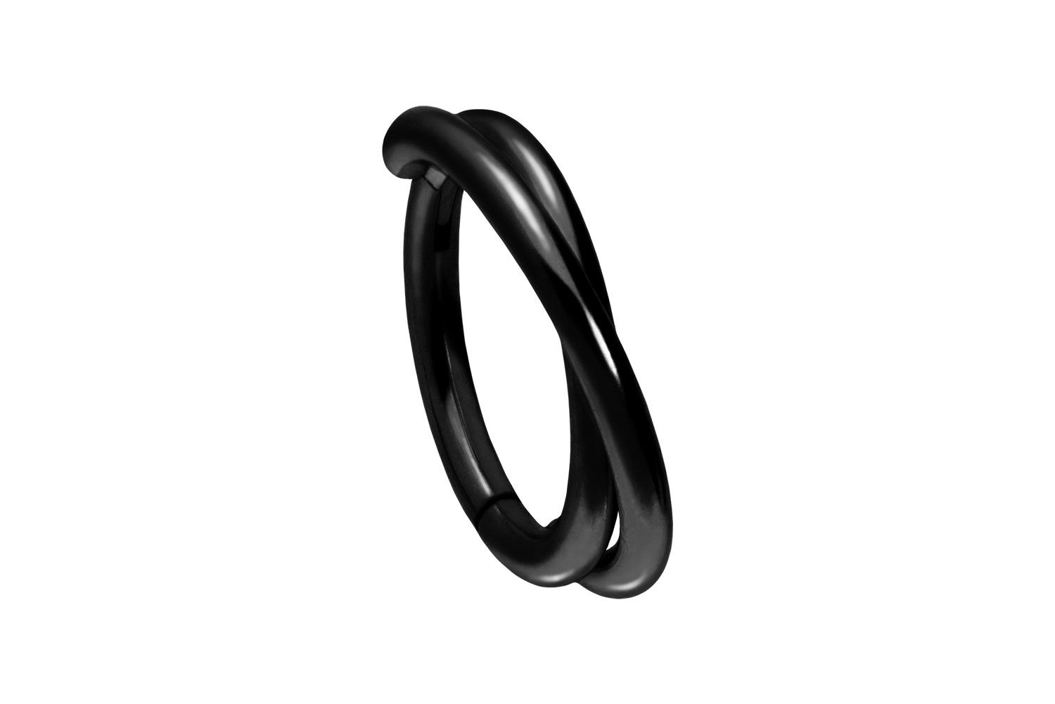 Titan Segmentring Clicker Piercing 2 RINGE ÜBERKREUZT